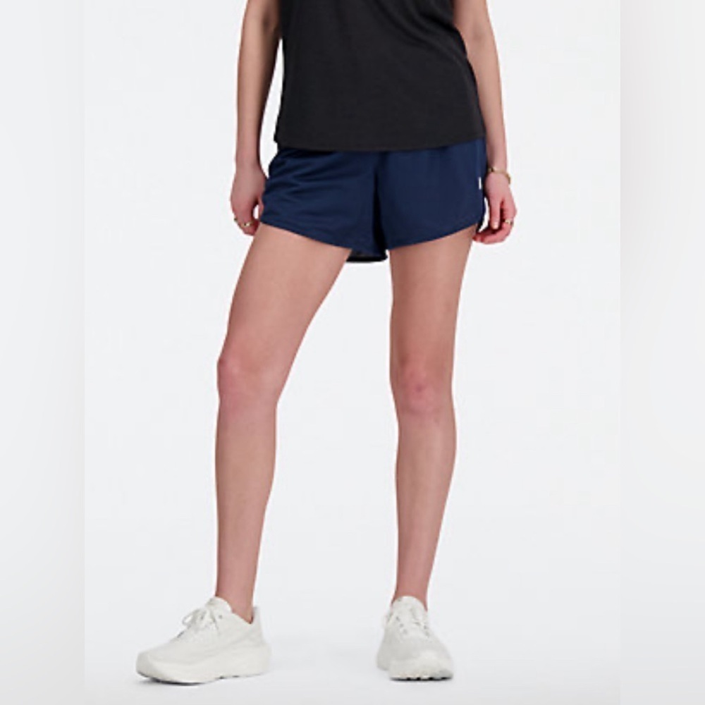 New Balance Women's Pull On Athletic Lined Shorts Adjustable Waist Navy Blue XS - Picture 3 of 11